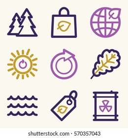 Ecology icon, green technology mobile sign. Eco infographics symbols
