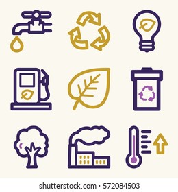 Ecology icon, green technology mobile sign. Eco infographics symbols