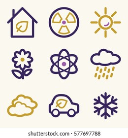 Ecology icon, green technology mobile sign. Eco infographics symbols