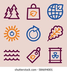 Ecology icon, green technology mobile sign. Eco infographics symbols
