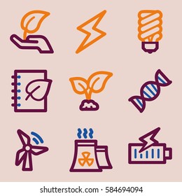 Icono de ecología, signo móvil de tecnología verde. Símbolos de infografía ecológica