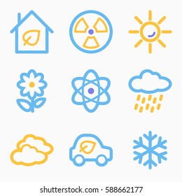 Ecology icon, green technology mobile sign. Eco infographics symbols
