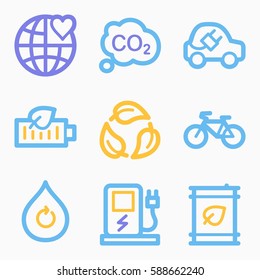 Icono de ecología, signo móvil de tecnología verde. Símbolos de infografía ecológica