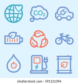 Ecology icon, green technology mobile sign. Eco infographics symbols