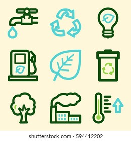 Ecology icon, green technology mobile sign. Eco infographics symbols