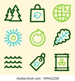Ecology icon, green technology mobile sign. Eco infographics symbols
