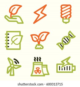 Ecology icon, green technology mobile sign. Eco infographics symbols