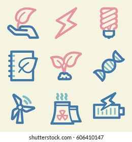Icono de ecología, signo móvil de tecnología verde. Símbolos de infografía ecológica