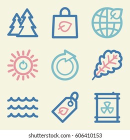 Ecology icon, green technology mobile sign. Eco infographics symbols