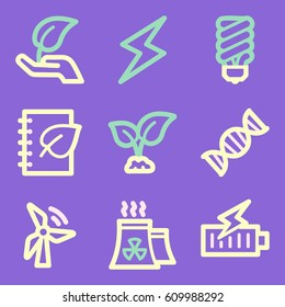 Ecology icon, green technology mobile sign. Eco infographics symbols