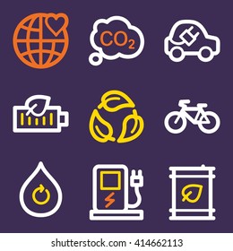 Ecology icon, green technology vector web sign. Nature icon flat. Design mobile icon, vector pictogram. Eco infographics symbols.
