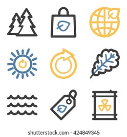 Ecology icon, green technology vector web sign. Nature icon flat. Design mobile icon, vector pictogram. Eco infographics symbols.