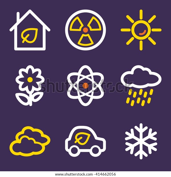 Ecology icon, green technology vector web sign.\
Nature icon flat. Design mobile icon, vector pictogram. Eco\
infographics symbols.