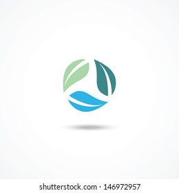 Ecology icon with leafs