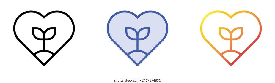 icono de ecología. Diseño de estilo de relleno lineal, azul y degradado aislado sobre fondo blanco