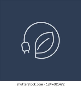 Ecology icon. Ecology linear design concept from Ecology collection. Simple element vector illustration on dark blue background.