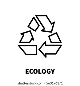 Ecology icon or logo in modern line style. High quality black outline pictogram for web site design and mobile apps. Vector illustration on a white background.