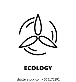 Ecology icon or logo in modern line style. High quality black outline pictogram for web site design and mobile apps. Vector illustration on a white background.