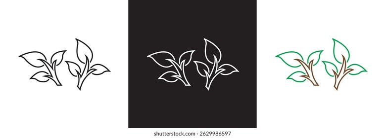 Ícone Ecologia. Ícones da natureza ou ícone ecofriendly Vetor para sites, interfaces móveis, apresentações, banner, marca visual etc. Ilustração vetorial. isolada no plano de fundo branco e preto. EPS 10