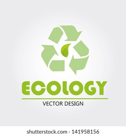 ecology icon over gray background vector illustration