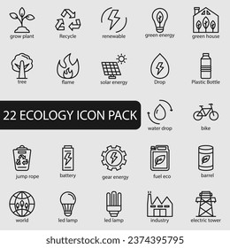 ökologisches Icon Paket 22 Element für Ihr Webdesign