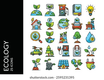 Ecology icon pack. Set icon design
