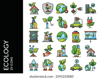 Ecology icon pack. Set icon design