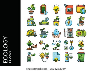 Ecology icon pack. Set icon design