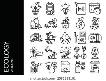Ecology icon pack. Set icon design