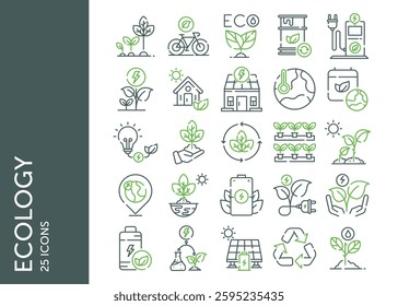 Ecology icon pack. Set icon design