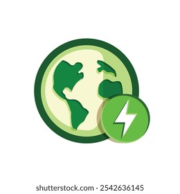 Ecology icon. renewable energy, environmental protection, earth, leaves, recycling, green energy, green icon. flat design style. energy, resources