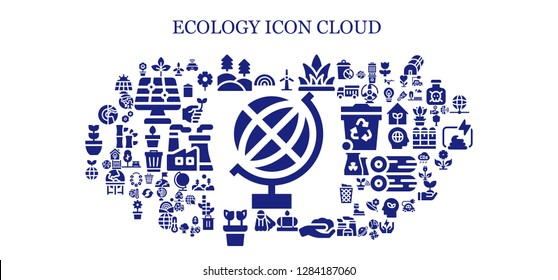  ecology icon set. 93 filled ecology icons. Simple modern icons about  - Globe, Rainbow, Leaf, Forest, Windmill, Grass, Water tank, Gardening, Fins, Plant, Planet, Electric car