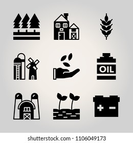 Ecology icon set. background, color, soil and bright vector illustration for web