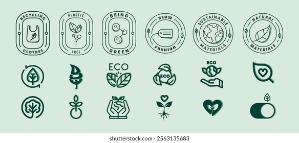 Ecology icon set. Collection of icons for environmental awareness.