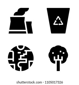 Ecology icon set. conservation, recycle, abstract and container vector illustration for web