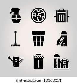 Ecology icon set. conservation, sprout, chemical and deodorant vector illustration for web