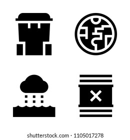Ecology icon set. danger, air, isolated and bin vector illustration for web