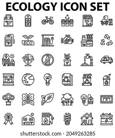 Ecology icon set design outline