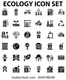 Ecology icon set design outline