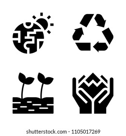 Ecology icon set. disaster, effect, health and growth vector illustration for web