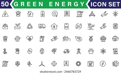 Ecology icon set. Duotone style line stroke and bold. Vector illustration. Containing ecology, eco friendly, growth, ecology and environment, ecological, green energy, fluorescent light, factory