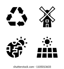 Ecology icon set. dutch, effect, technology and global warming vector illustration for web