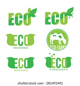 Ecology icon set. eco farm.vector background 