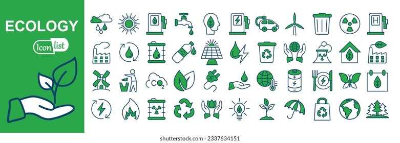 Ecology icon set. Ecofriendly icon, nature icons set on white background. Vector illustration