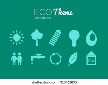 Ecology icon set. Eco-icons.