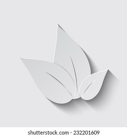 Ecology icon set. Eco-icons with shadow on a grey background