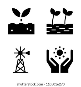 Ecology icon set. electric, grow, sustainable and cell vector illustration for web