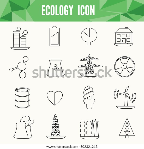 Ecology icon set-  flat
design