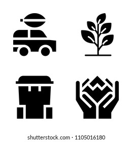 Ecology icon set. grass, sustainable, ground and bottle vector illustration for web