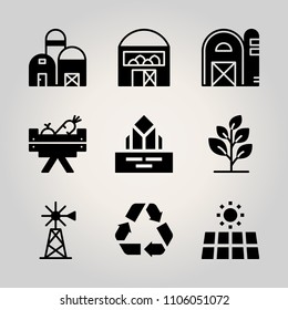 Ecology icon set. isolated, deep, electric and freeze vector illustration for web